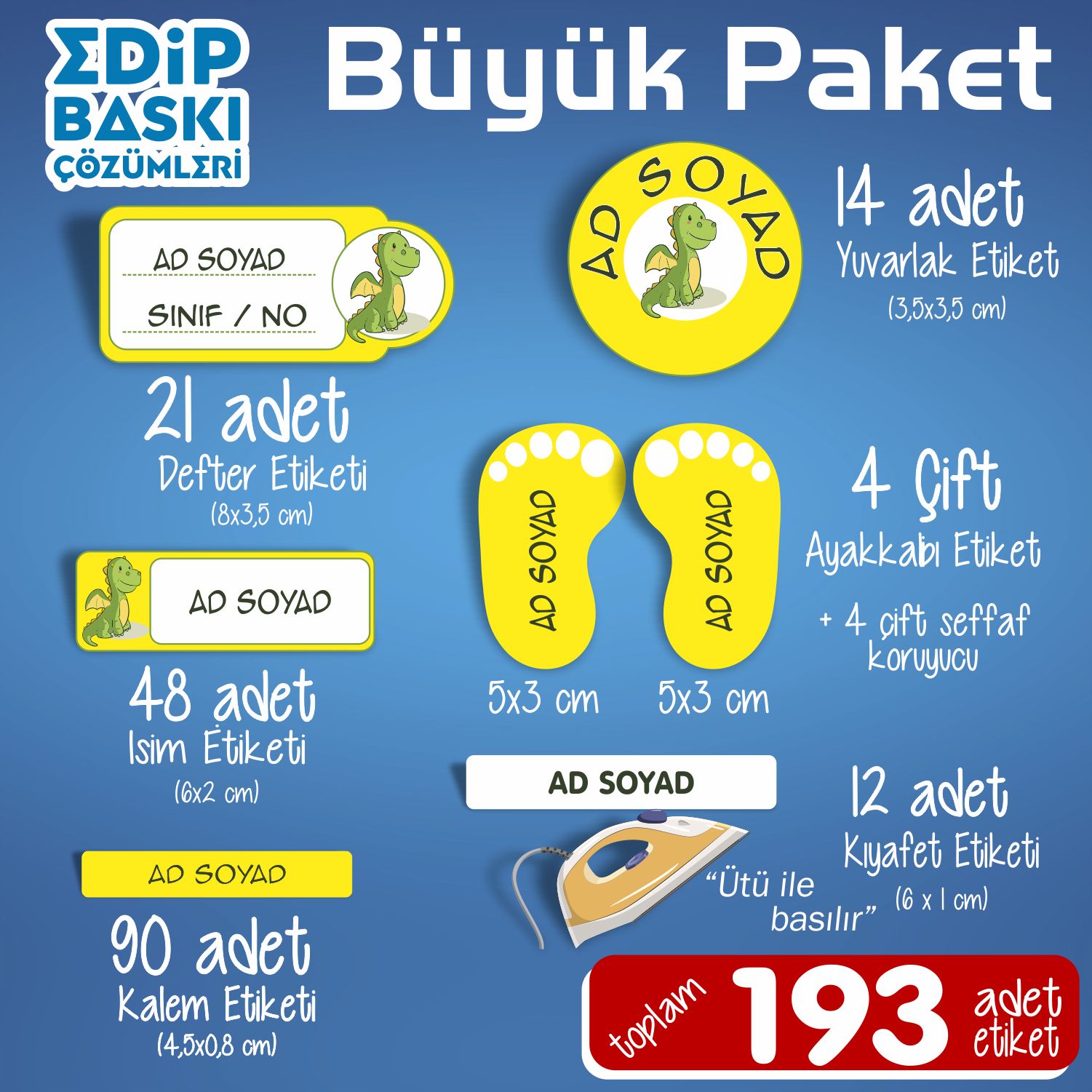 Okul Etiketi Büyük Paket