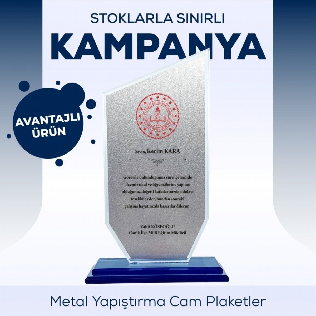 Kampanyalı Cam Plaket